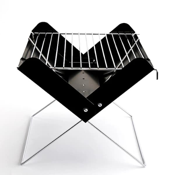 Portable Charcoal Grill Foldable Compact Design with Carry Handle for Picnic Camping Garden and Balcony Black