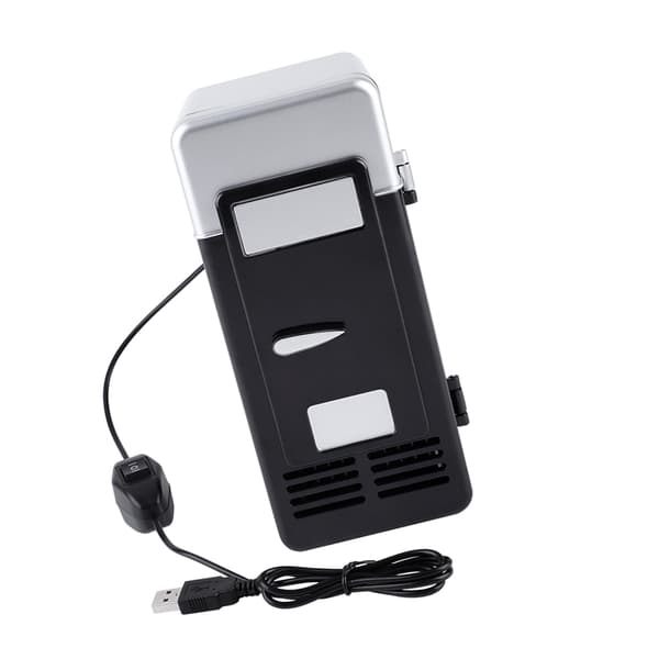 LED Mini USB Køleskab Drikkevare Dåse Køler og Varmer Sort