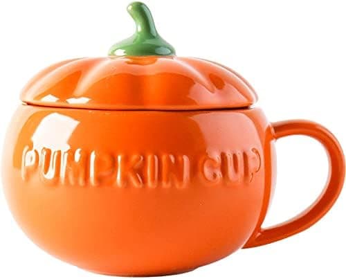 Halloween Keramisk Pumpa Mugg, Söt Pumpa Kopp, Keramisk Kaffemugg, 350ml Te Kopp med Lock (kopp)