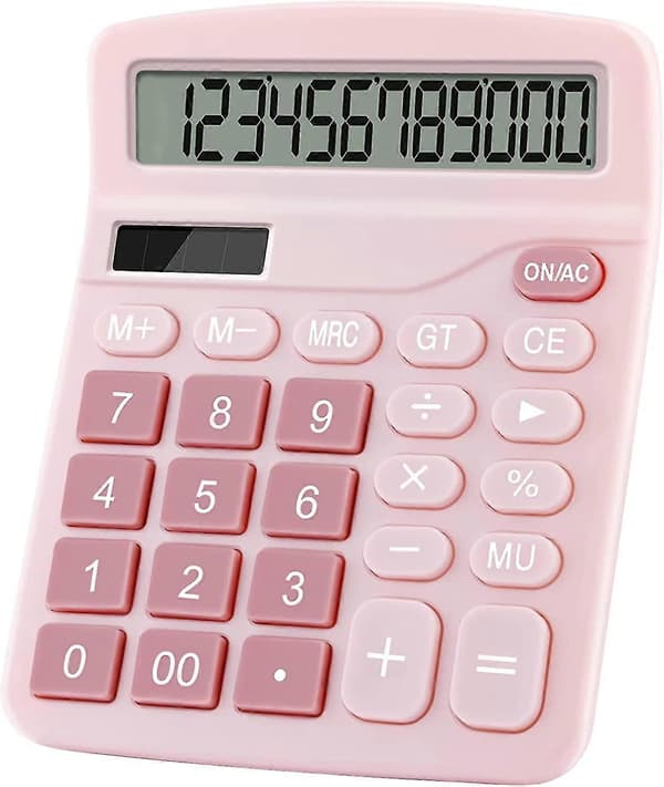 Office Calculator 12 Digits (Pink) (1 pc)
