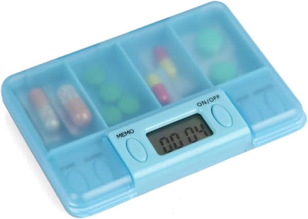Multialarm Timer Bærbar Pilleboks 4 Rom LCD Digital Pille O DXGHC