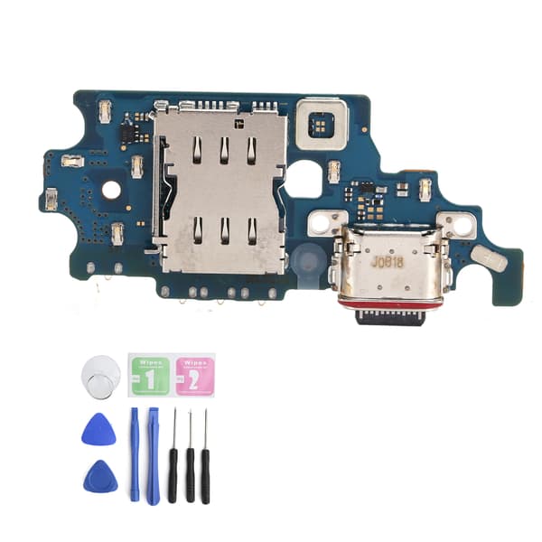 USB Charging Port Dock Connector Board for Samsung S21 5G G991B G991F with Tools