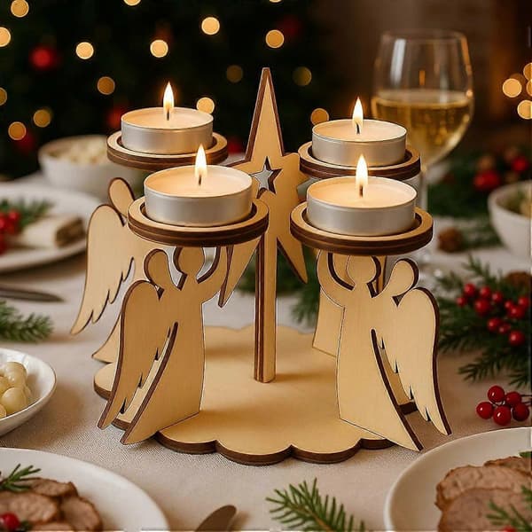 Julelysestake Festlig Borddekorasjon, Julepynt | Sesongbasert Telysdisplay, Festdekorasjon, Stilfull Middag 1 STK 1PC