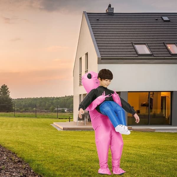 Oppblåsbart romvesenkostyme for barn - Halloween-kostyme med vifte
