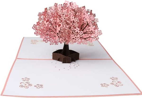 Pop Up 3D-kort, bursdagshilsen bryllupsinvitasjon 3D Sakura T