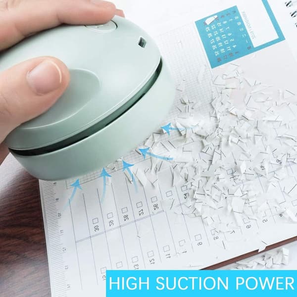 Table Vacuum Cleaner with Cleaning Brush - USB Charging, Powerful, Quiet KLB