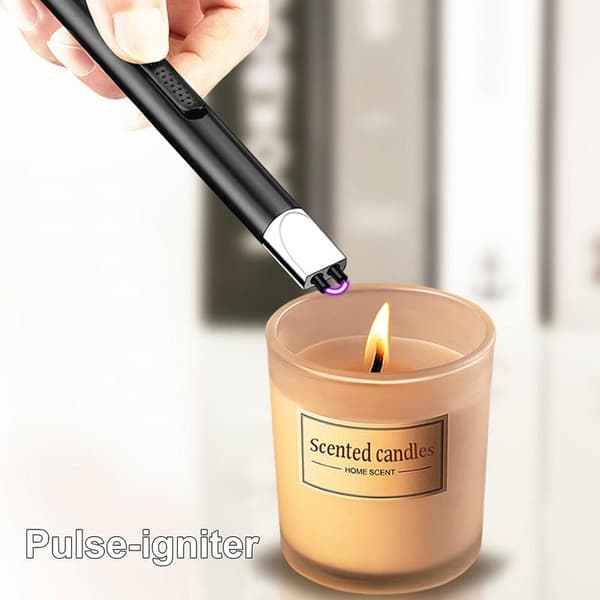 Electric Lighter, Windproof Flameless USB Rechargeable Plasma Arc Long Lighter for BBQ Fireworks Kitchen Camping Blue Blue