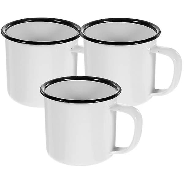 3-pack emaljmugg, emalj kaffemugg, återanvändbar emaljtekopp, vattenbehållare
