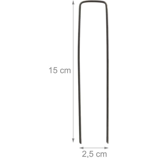 50 kpl telttavaarnoja, 2,5 mm 15 cm pitkiä teräksestä, hopea, maapiikit
