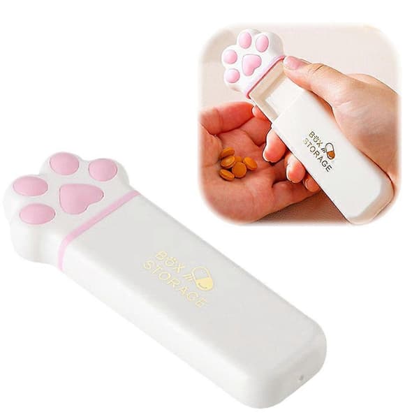 Cat Claw Portable Pill Box Three-compartment Small Storage Box