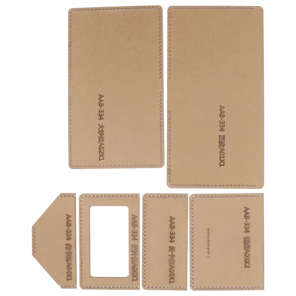 6 pcs Acrylic Template DIY Handmade Short Wallet Leather Pattern Mold Manual Craft Tools