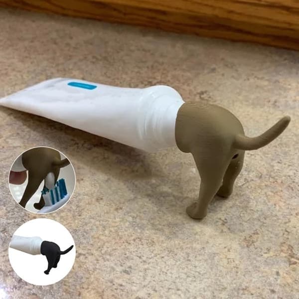 Pooping Dog Butt Toothpaste Topper, Funny Dog Poops Toothpaste Tube Cap, Creative Toothpaste Dispenser