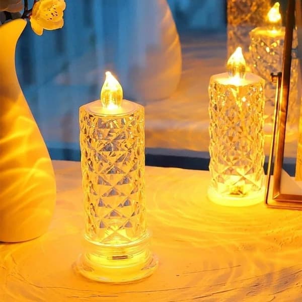 2 stk LED-lys, roseprojeksjon, lys, bursdagsfest bryllupsfest dekorasjon til hjemmet