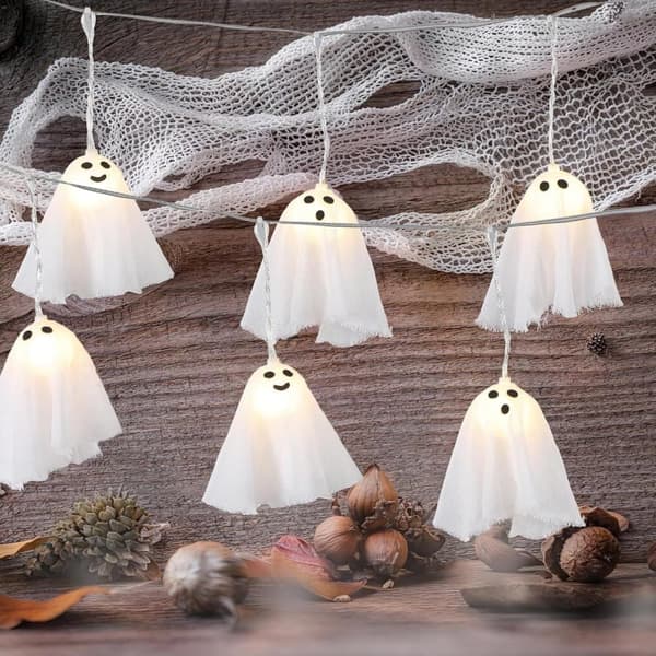 Halloween Ghost LED String Lights - 2m, 10 LED Lights, Home, Party Decoration_TF_TF