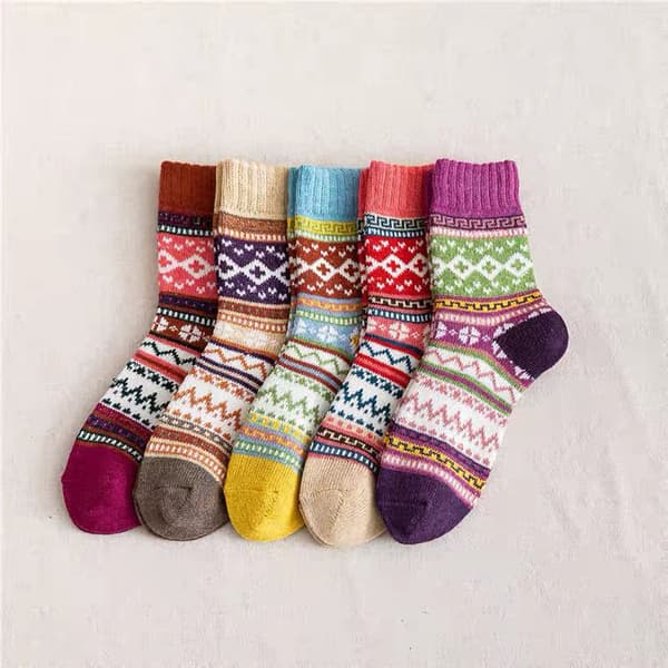 5 par dame- og herresokker Vinter Varme Uld Tykke Bløde Unisex DXGHC