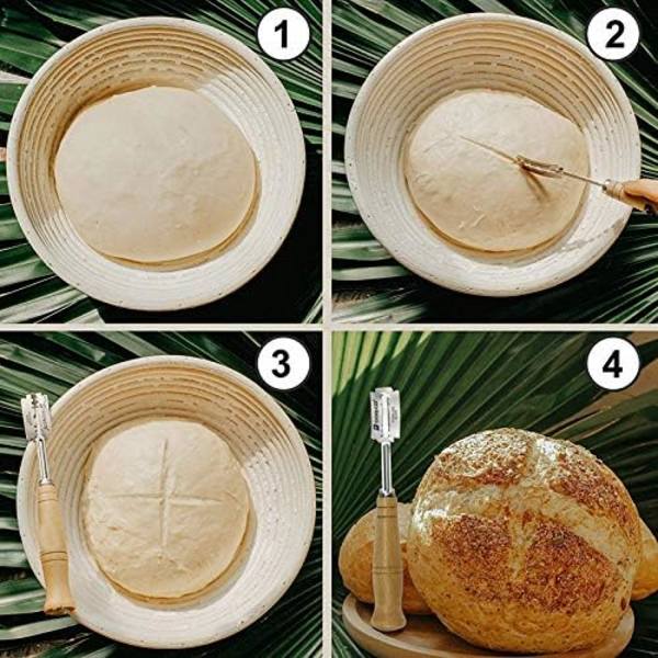 Bread Scoring Tool, Bread Knife, Bakery Knife, Scoring Knife with 5 Blades, for Baking, Slashing, Rye Bread Patterns -FA6-