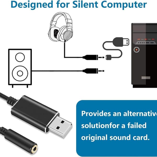 USB-lydadapter - 3,5 mm lydkontaktadapter