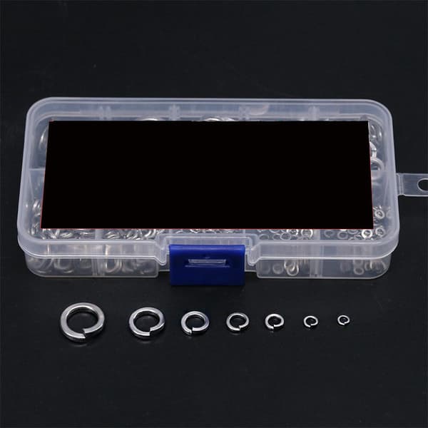 Single Spring Washer, 304 Stainless Steel Single Spring Washer Assortment Set (410 Pieces, 8 Sizes)