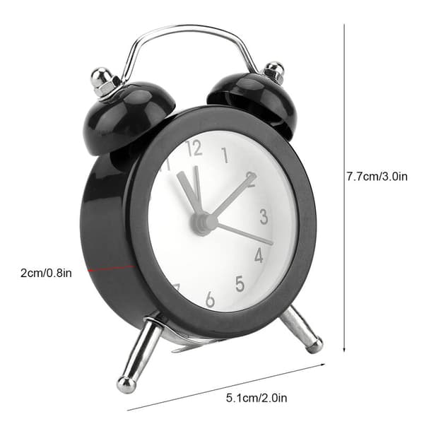 3 tommer bærbar mode mini metal digital vækkeur med batteri udsøgt til studerende sort