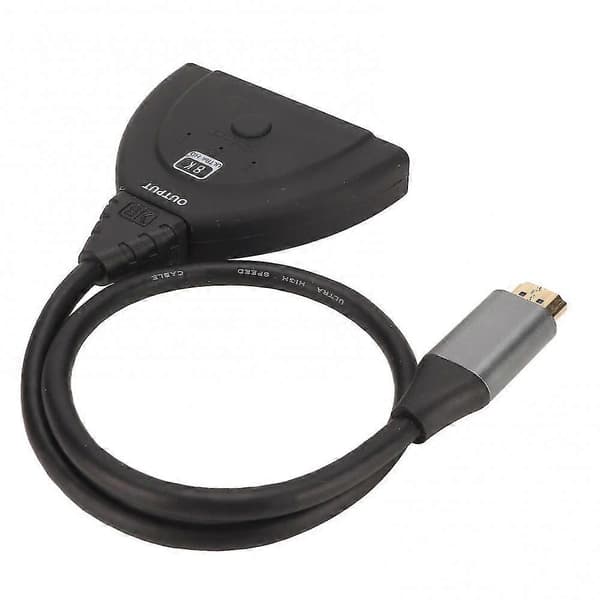 8K HD Multimedia Interface Switch 3 i 1 Ut 60Hz HDR 10 HDCP 2.3 HDMI 2.1 Splitter for Gaming