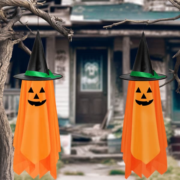 Halloween græskar og spøgelse hængende dekorationer til have og træ Orange Orange