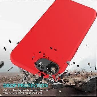 Stødsikkert flydende silikone cover med blødt for til iPhone 16e - Rød Rød Red