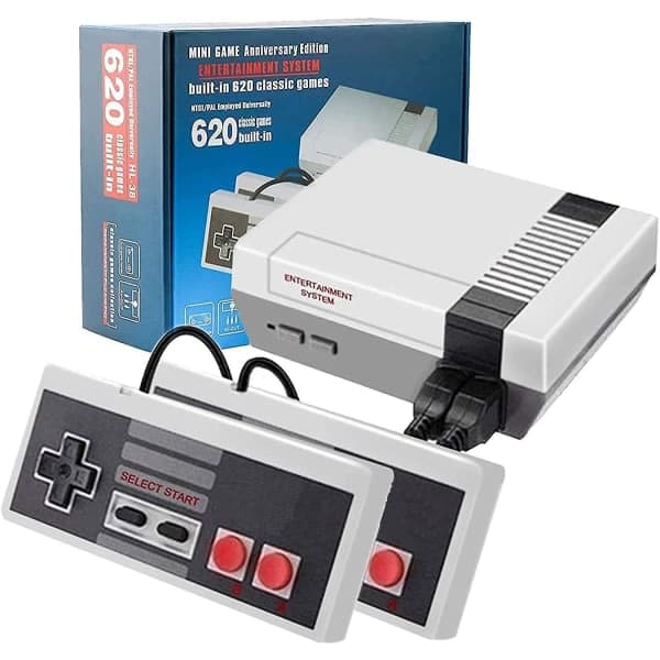 Classic Retro Game Console, Nostalgic Home Mini Video Game Console with 620 Games - Two-Player Console, Play with Family - AV Interface (EU Plug)