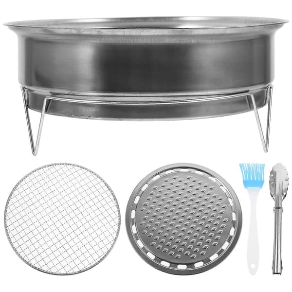 1 sarja hiiligrilli retkigrilli kannettava grilli BBQ-grilli verkkopannulla
