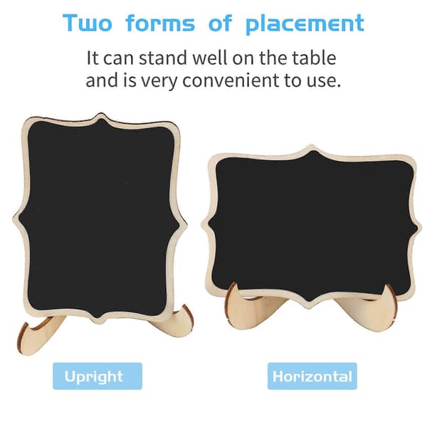 Mini Chalkboards, 20-pack Framed Small Chalkboards with Easel Stand, Wooden Blackboard f