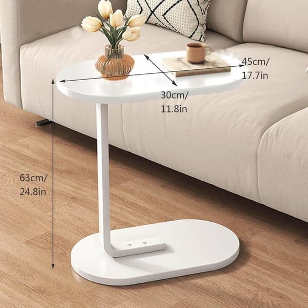 C-format sidebord og sofabord – lite trebord som glir under sofa og seng