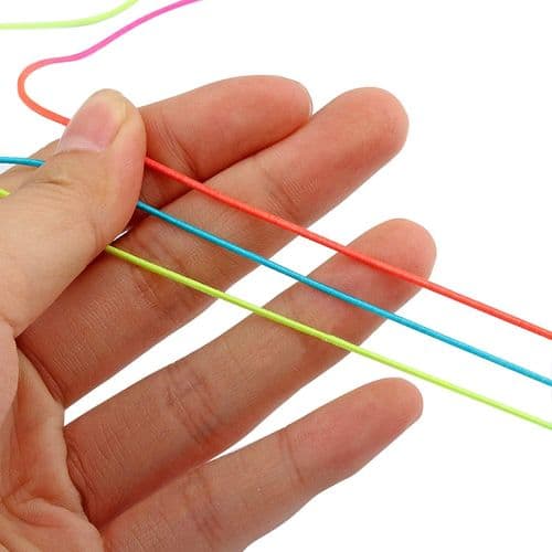 100 m elastisk snor, regnbuefarget, stoff, tøyelig