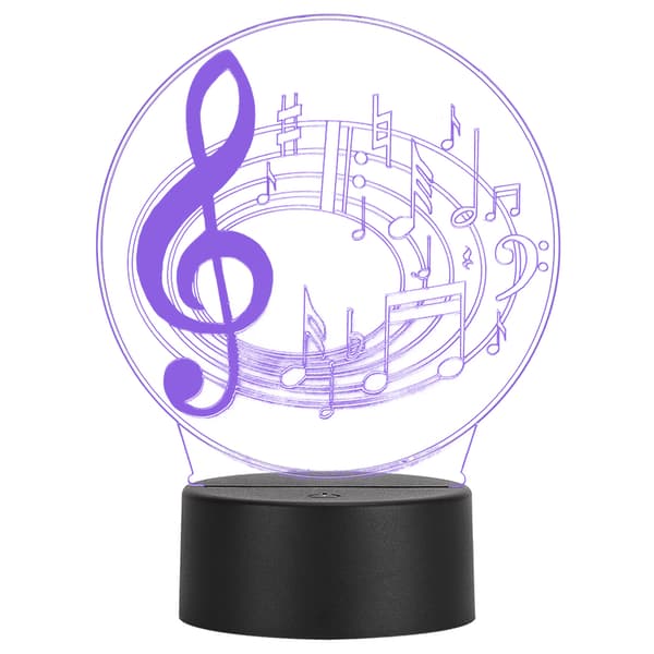 3D Musiknode LED-lampe USB Touch Bordlampe Natlampe Farveskift