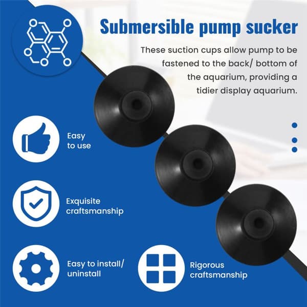 10 x Black Rubber 27mm Suction Cup Clip for Aquarium Pump