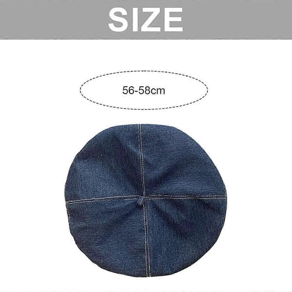 56-58 cm hodeomkrets denim beret kvinne sommer solbeskyttelse solskjerm stor hodeomkrets hatt