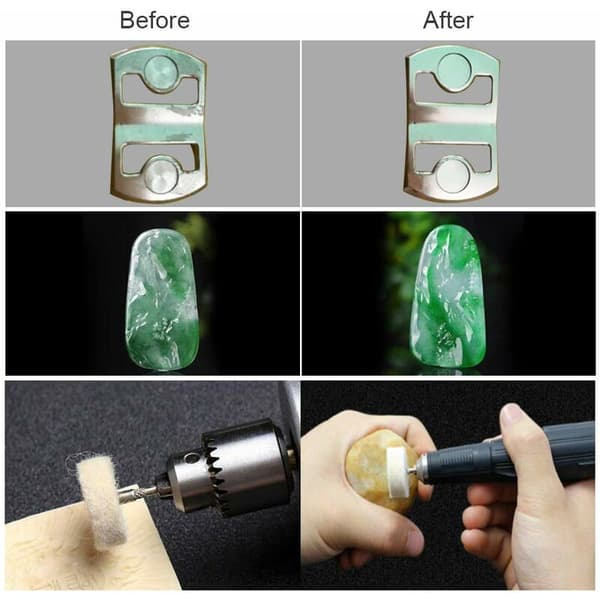 10 pcs Polishing Disc 25mm Wool Felt Polishing Discs Drill Grinder Wheel Brushes Rotary Tool With Handle