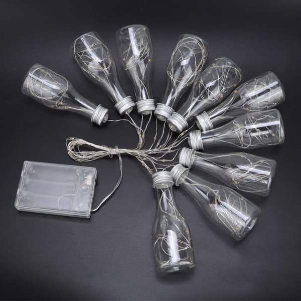 4m 10 Wine Bottle Lights 100 LED Copper Wire Lights KLB