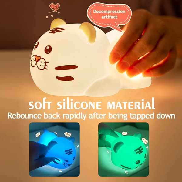 Tigerlampe for julegave, tiger nattlampe for skrivebord