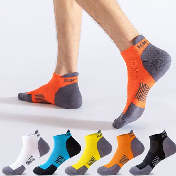 Et par bomullssokker for menn fire sesonger flat mesh oransje KLB