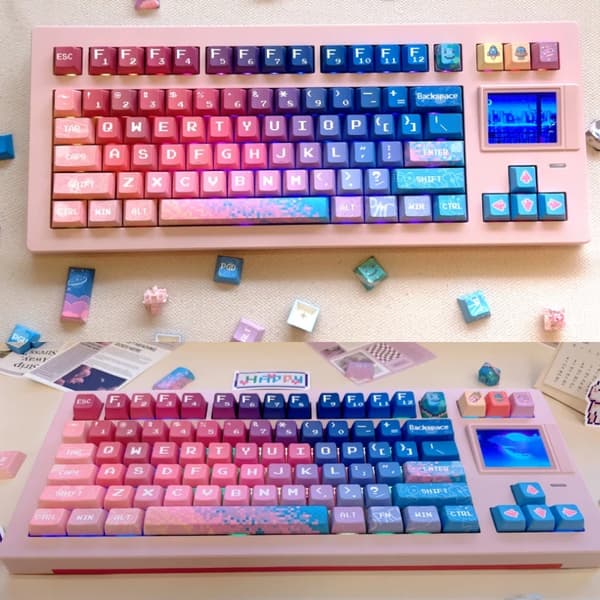 GMK Keycaps 129 taster Cherry Profil DYE-SUB Personlige Space Pixel Keycaps Space pixel Space pixel