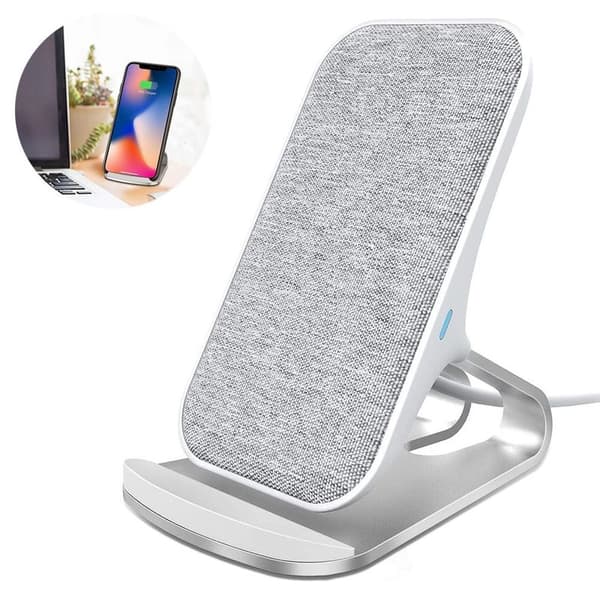 Fast Wireless Charger, 10W Silver Wireless Charging Stand