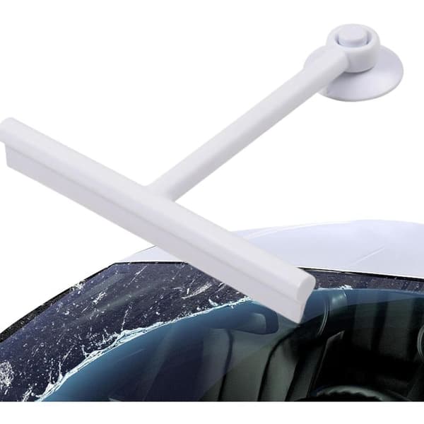 Window Squeegee with Extendable Handle, Comfortable Grip, PP/TPE Material, Shower Squeegee with Suction Cup, Silicone Squeegee for Shower Doors