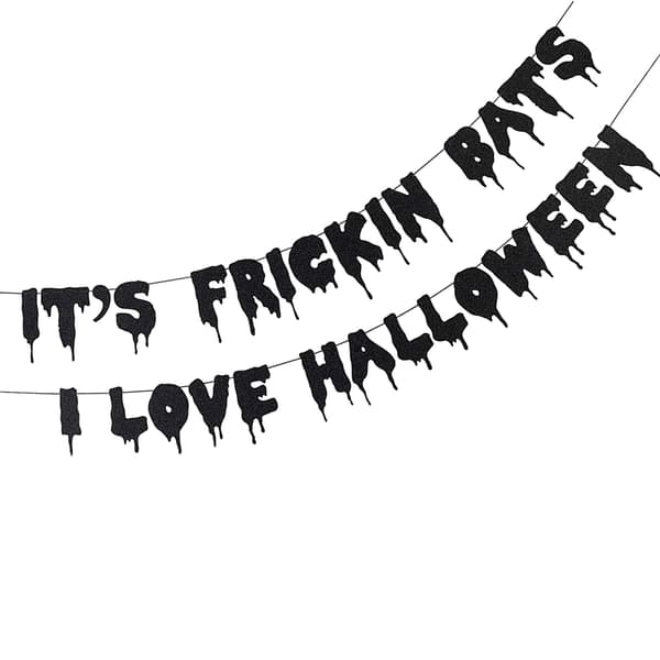 Sort glitrende Halloween-banner, Halloween-temafestdekorationer