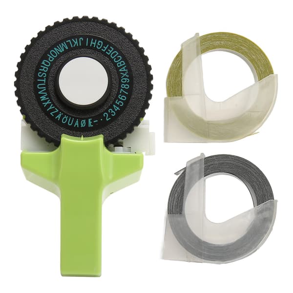 Embossing Label Maker Green Easy Use Ergonomic Design Portable Label Embosser with Tape for Crafts DIY