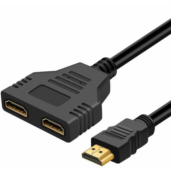 HDMI-adapterkabeldeler HDMI 1 inn 2 ut HDMI-hann