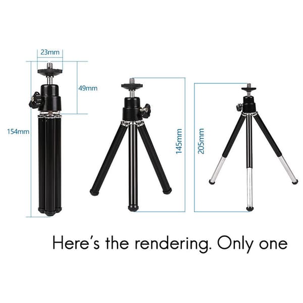 Portable Mini Tripod Lightweight Aluminum Alloy Adjustable Mini Tripod for Camera Projector Black