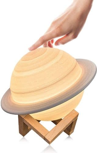 Moon lamp 3D night light dimmable, Papasbox 15cm LED Saturn lamp with