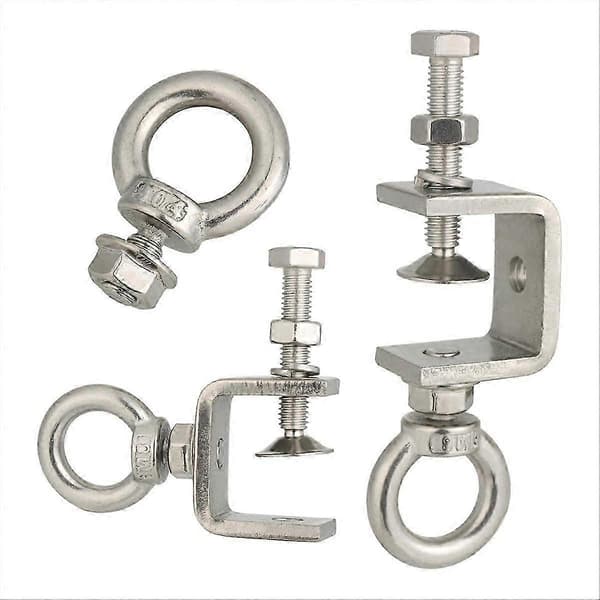 C-klemme i rustfrit stål med ring, C-klemme