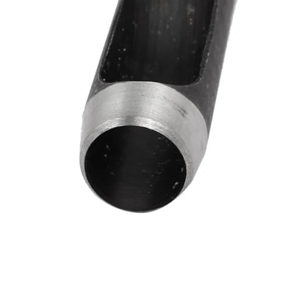 15 mm diameter metallhålstans med räfflat skaft för läderpackning och rem