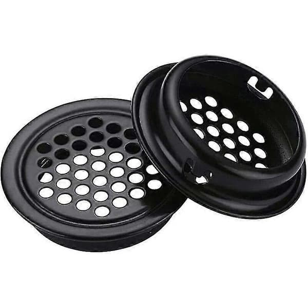 10 Stykker Rund Ventilationsrist i Rustfrit Stål Rustfrit Stål Ventilationsrist Rund Rustfrit Stål Ventilationsrist 10 Stykker Sort Ventila