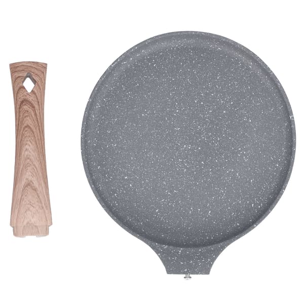 Flatbunnet pannekakepanne Grå aluminiumslegering Kokepanne Non-stick stekepanne til kjøkkenet